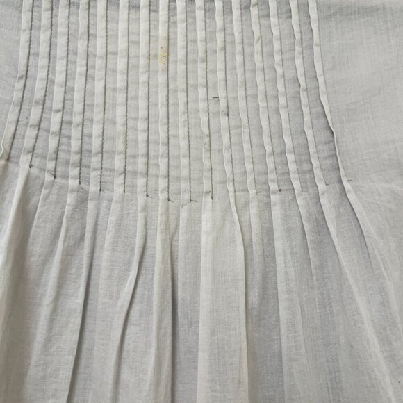 Gray Pintuck Crochet Lace Top Coastal Grandma Oversize Boho Whimsigoth Sz Small - Picture 6 of 12